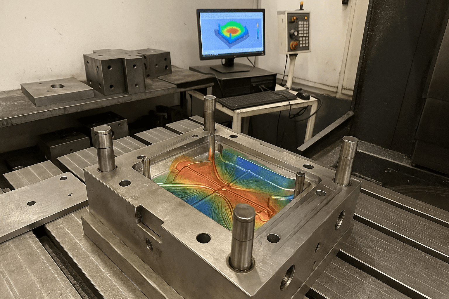 Engineer performing Deform-3D forging simulation